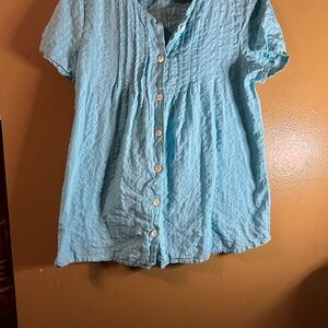 Blair Teal Button-Up Shirt 100% cotton